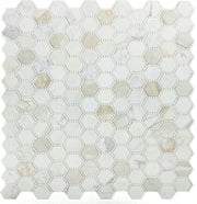 Calacatta Gold Hexagon Honed Deco Marble Mosaic