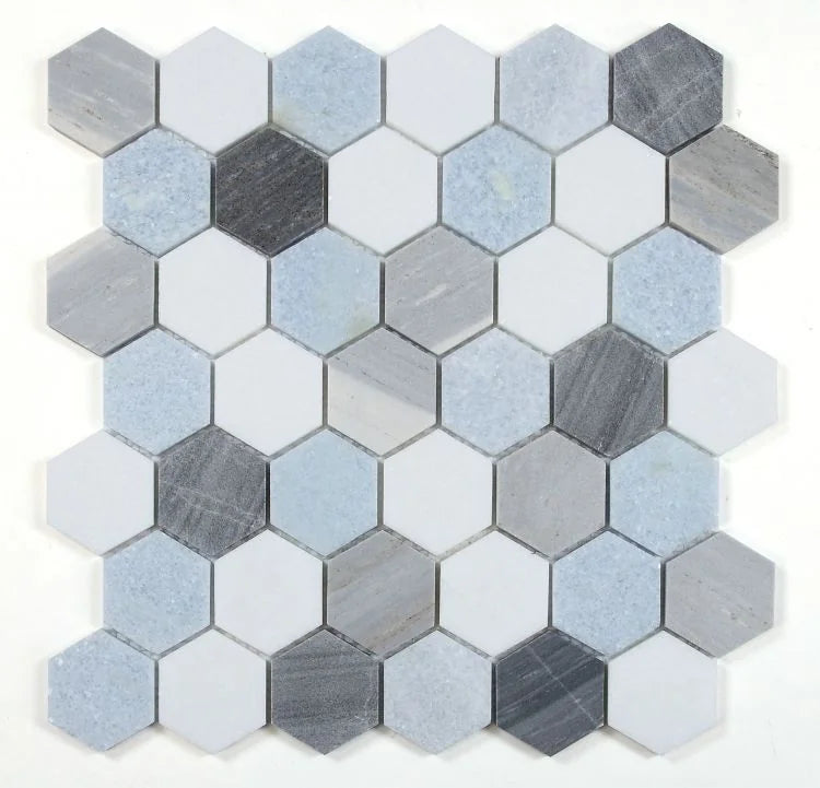 Deep Ocean 2x2 Hexagon Mosaic