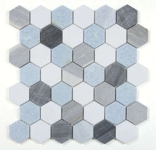 Deep Ocean 2x2 Hexagon Mosaic