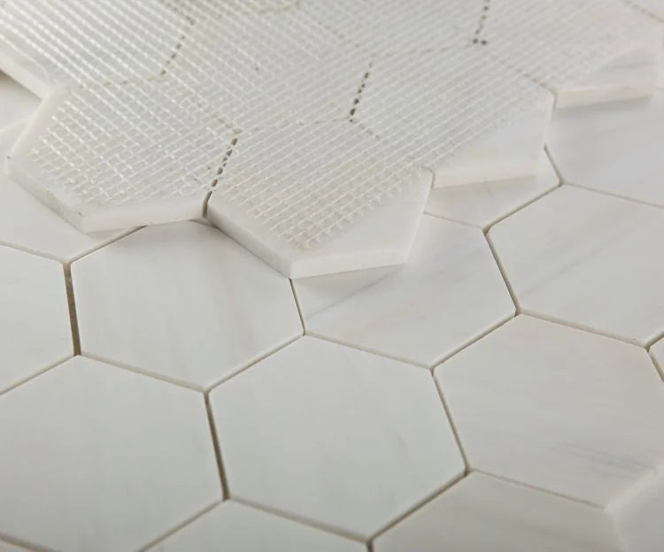Hexagon Dolomite 3x3 Honed Marble Mosaic