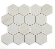 Hexagon Dolomite 3x3 Honed Marble Mosaic