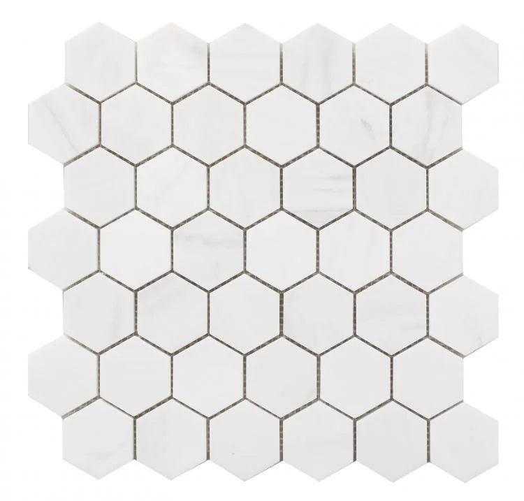 Hexagon Dolomite 2x2 Honed Marble Mosaic
