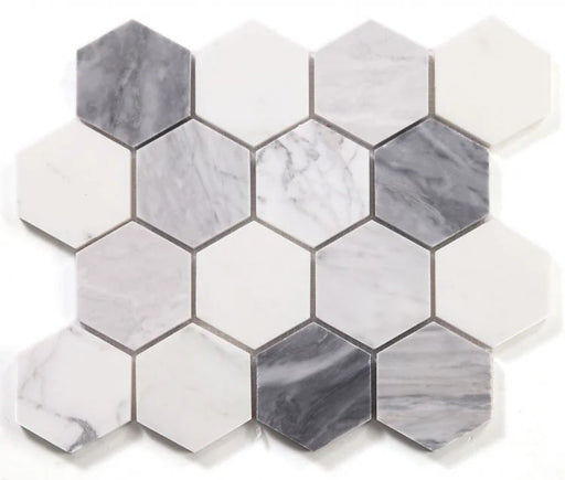 Hexagon Dusk 3x3 Marble Mosaic