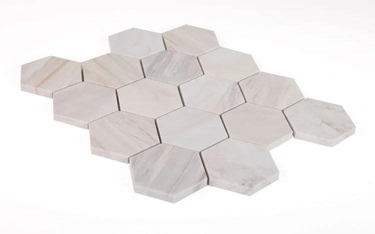 Hexagon Eura 3x3 Honed Marble Mosaic