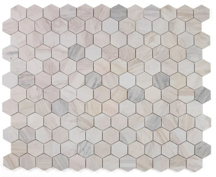 Hexagon Eura 3x3 Honed Marble Mosaic