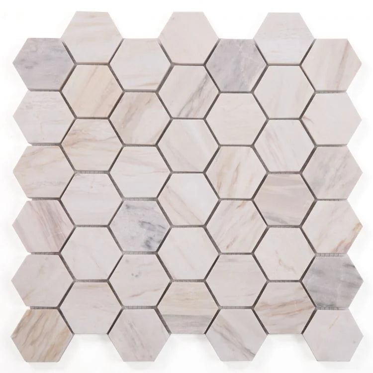 Hexagon Eura 2x2 Honed Marble Mosaic
