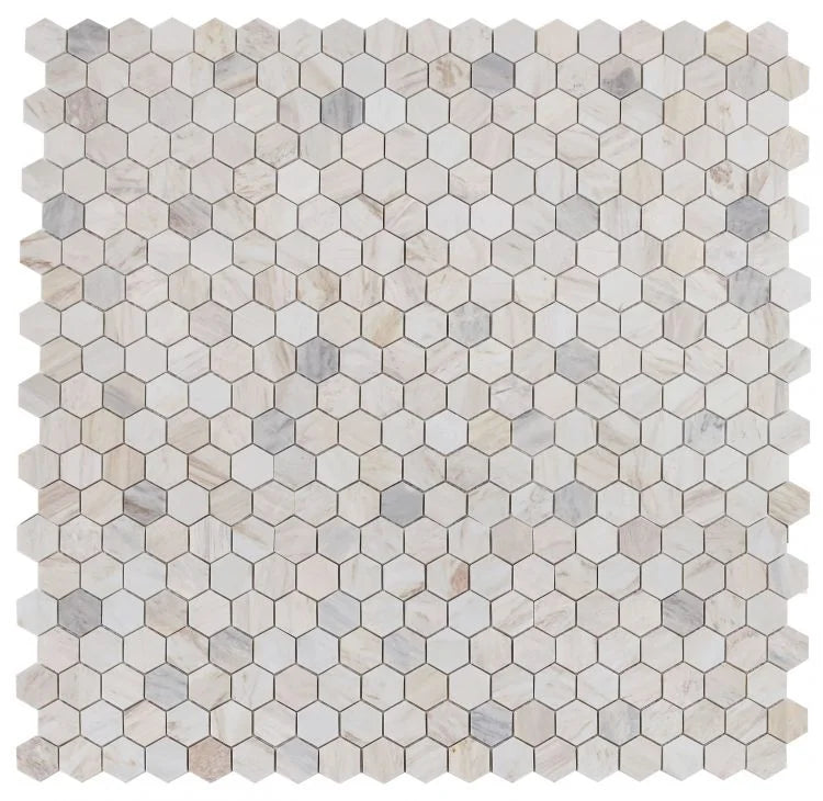 Hexagon Eura 2x2 Honed Marble Mosaic
