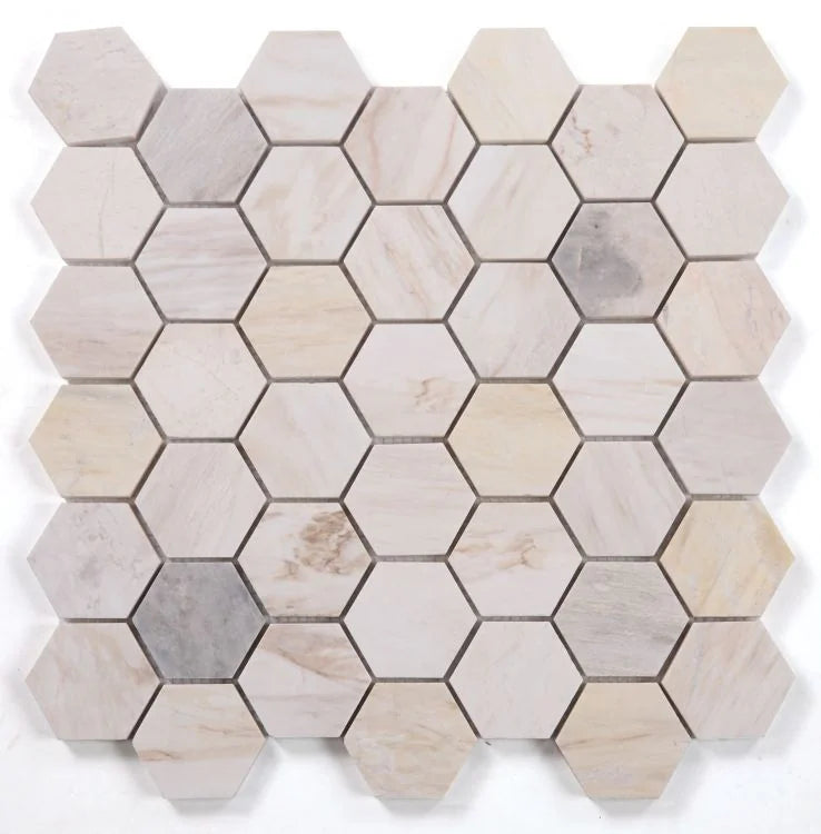 Hexagon Eura 2x2 Polished Marble Mosaic