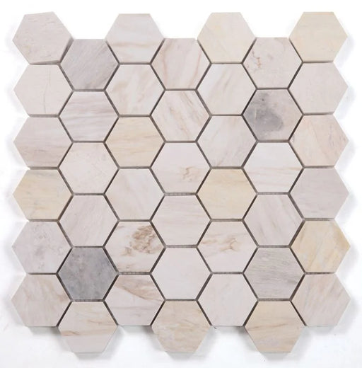 Hexagon Eura 2x2 Polished Marble Mosaic