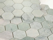 Hexagon Green 2x2 Marble Mosaic