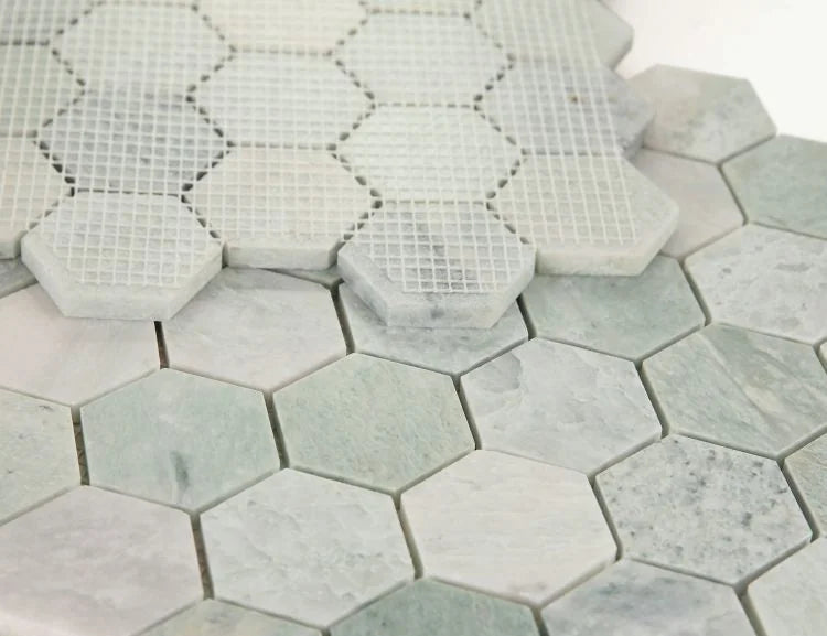 Hexagon Green 2x2 Marble Mosaic