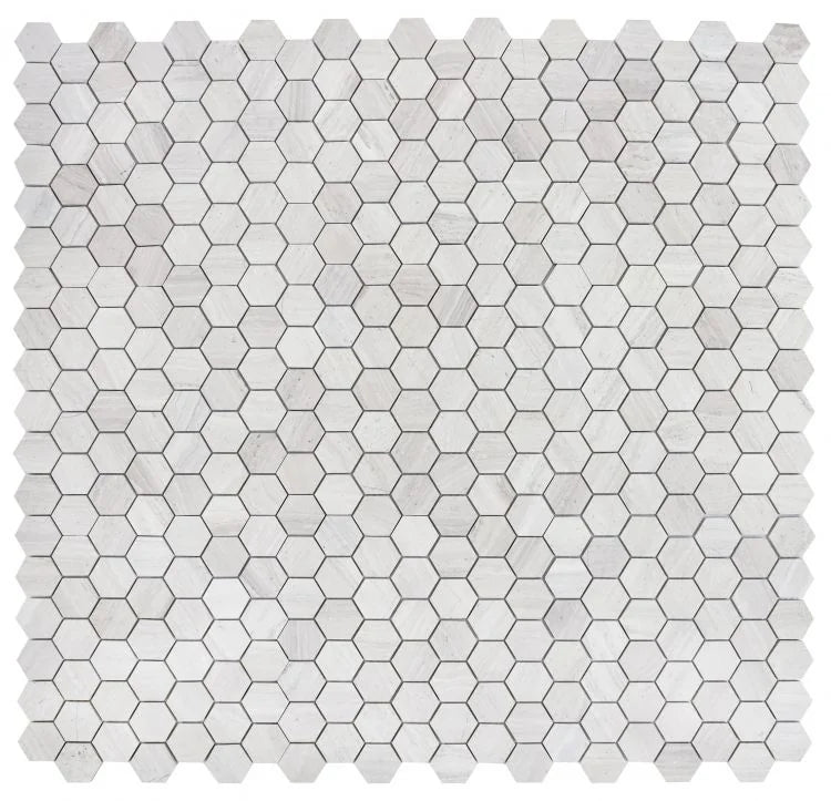 Hexagon Grey 2x2 Marble Mosaic