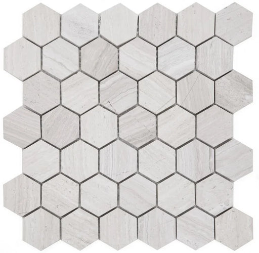 Hexagon Grey 2x2 Marble Mosaic
