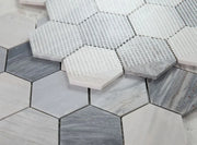 Hexagon Italian Blue 3x3 Marble Mosaic