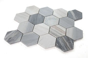 Hexagon Italian Blue 3x3 Marble Mosaic