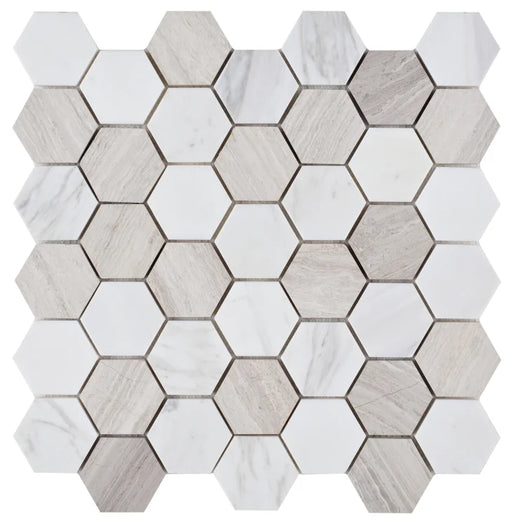 Hexagon Loft 2x2 Marble Mosaic