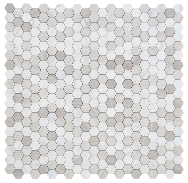 Hexagon Loft 2x2 Marble Mosaic