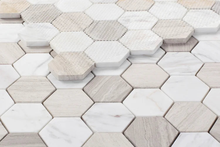 Hexagon Loft 2x2 Marble Mosaic