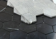 Hexagon Marquina 3x3 Honed Marble Mosaic