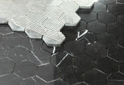Hexagon Marquina 2x2 Polished Marble Mosaic