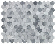 Hexagon Mix Grey 3x3 Honed Marble Mosaic