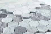 Hexagon Mix Grey 2x2 Honed Marble Mosaic