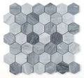 Hexagon Mix Grey 2x2 Honed Marble Mosaic