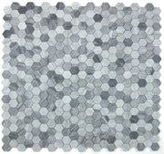 Hexagon Mix Grey 2x2 Honed Marble Mosaic