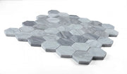 Hexagon Mix Grey 2x2 Honed Marble Mosaic