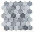 Hexagon Mix Grey 2x2 Honed Marble Mosaic