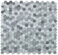 Hexagon Mix Grey 2x2 Honed Marble Mosaic