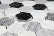 Hexagon Moonlight 2x2 Marble Mosaic