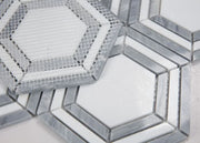 Nancy Blue 10.75x12.25 Hexagon Marble Mosaic