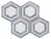 Nancy Blue 10.75x12.25 Hexagon Marble Mosaic