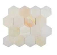 Hexagon White 3x3 Polished Onyx Mosaic