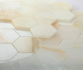 Hexagon White 3x3 Polished Onyx Mosaic