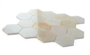 Hexagon White 3x3 Polished Onyx Mosaic