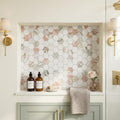 Hexagon Rose 2x2 Polished Marble Mosaic — Bathroom niche