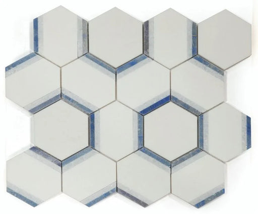 Hexagon Royal Sapphire 12x13.75 Mosaic