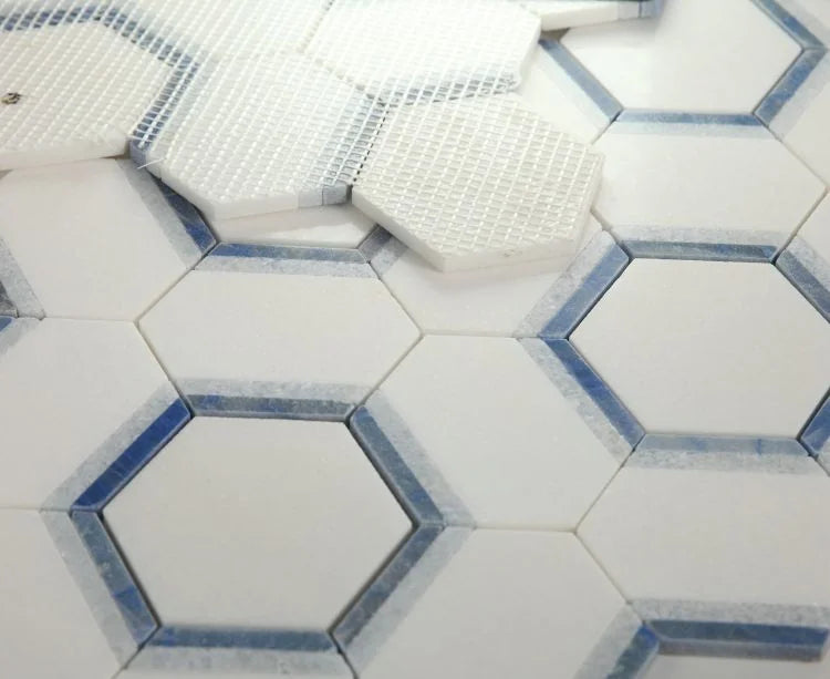 Hexagon Royal Sapphire 12x13.75 Mosaic