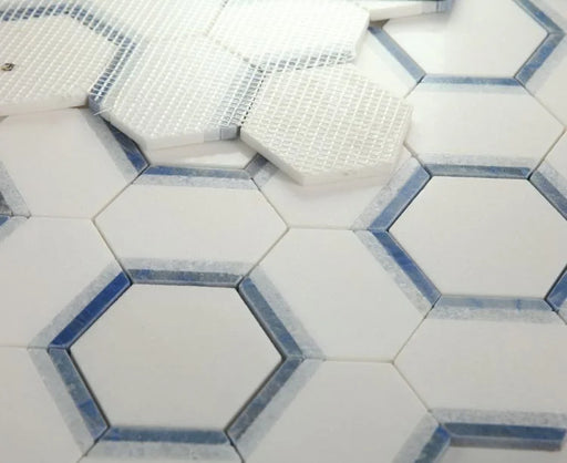 Hexagon Royal Sapphire 12x13.75 Mosaic