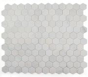 Hexagon Snow White 3x3 Honed Marble Mosaic
