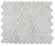 Hexagon Snow White 3x3 Polished Marble Mosaic
