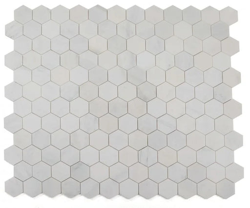 Hexagon Snow White 3x3 Polished Marble Mosaic