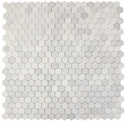 Hexagon Snow White 2x2 Polished Marble Mosaic