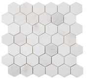 Hexagon Snow White 2x2 Polished Marble Mosaic