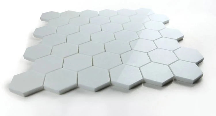 Hexagon Thassos 2x2 Polished Marble Mosaic
