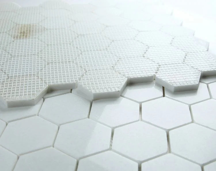 Hexagon Thassos 2x2 Polished Marble Mosaic