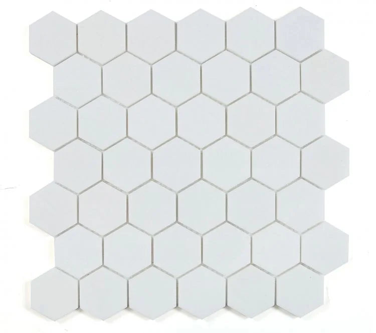 Hexagon Thassos 2x2 Polished Marble Mosaic