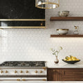 Hexagon Thassos 3x3 Polished Marble Mosaic — Kitchen backsplash